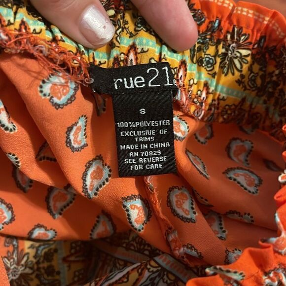 Rue 21 Orange bohemian shorts. Size small. - Picture 5 of 6